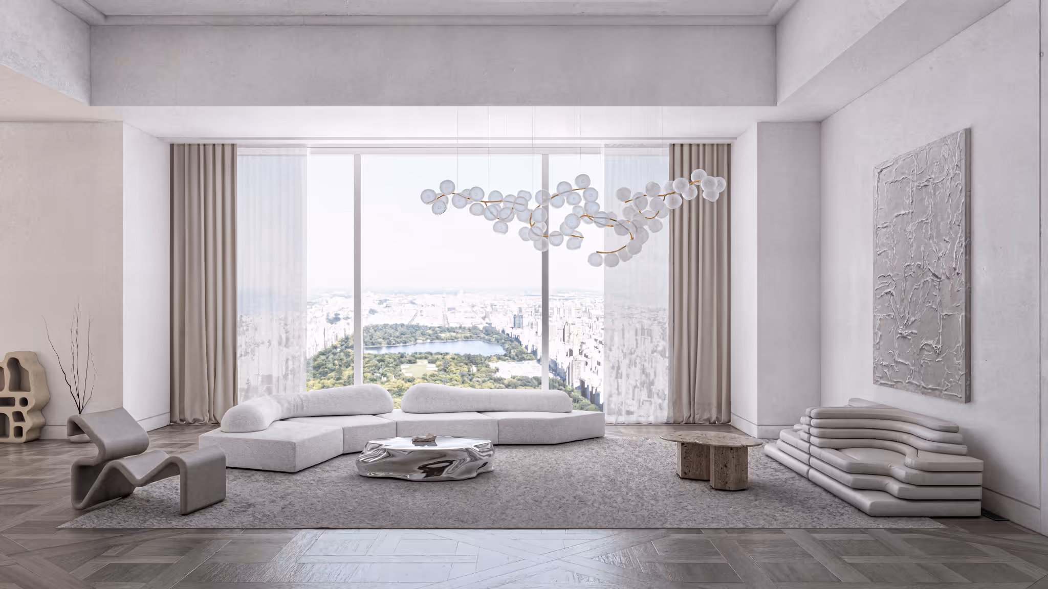 East Modern style living room