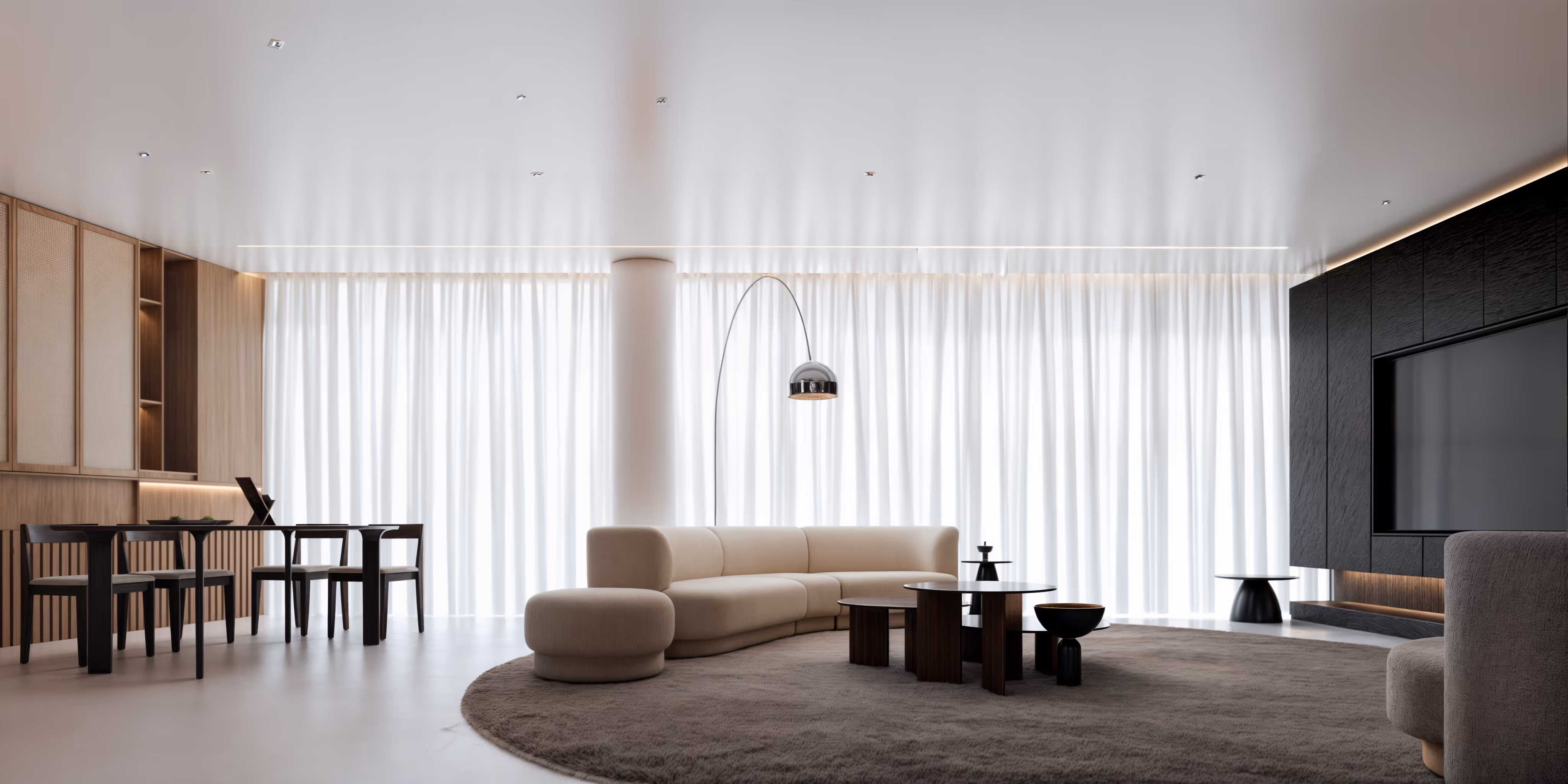 East Modern style living room